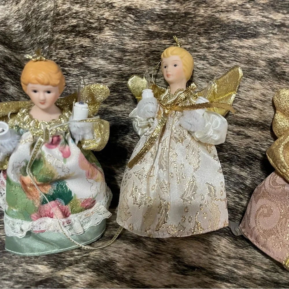 Angel Christmas Tree Ornaments Figurines Set‎ of 4 4-5 inches